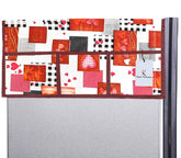 Kuber Industries Hearts Design PVC 1 Piece Fridge Top Cover and 2 Piece Handle Cover (Maroon) CTKTC33664